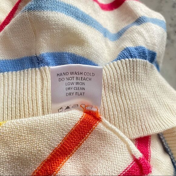 Lovers + Friends Attitude Rainbow Stripe Bell Sleeve Sweater Sz S - Picture 7 of 11